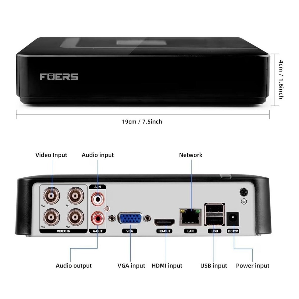 FOERS N6708HE5-POE 8CH H.265 NVR PoE IP Security System 500GB HDMI VGA - Picture 7 of 15